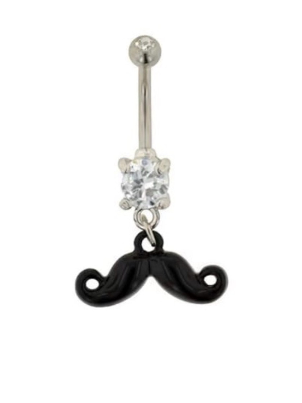 Mustache Dangle Belly Button Ring